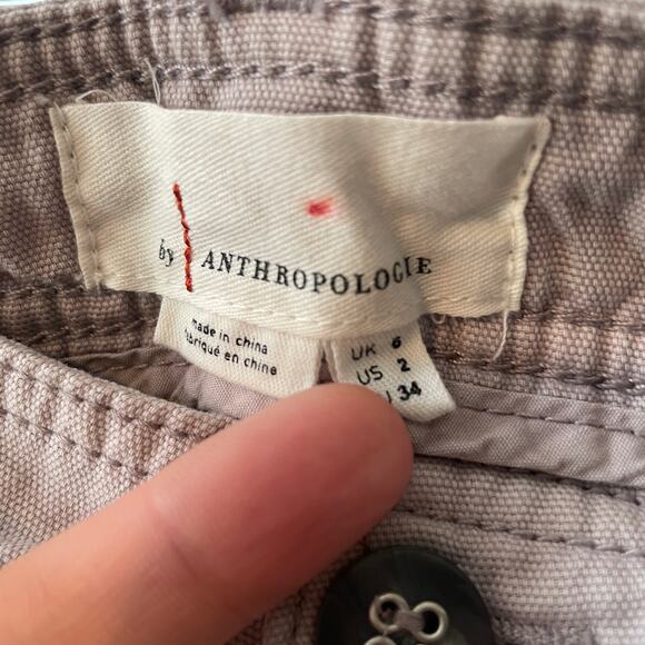 Anthropologie Organic Cotton Lilac Purple Cargo Utility Pants Sz 2 - Picture 3 of 10
